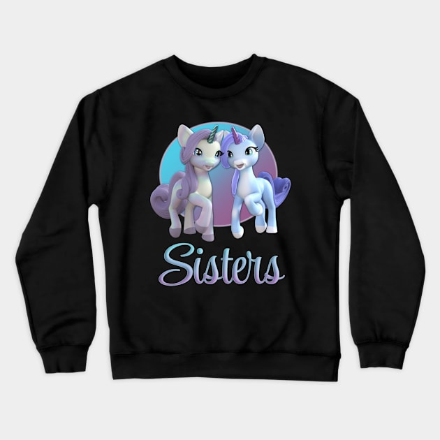 Unicorn Sisters Crewneck Sweatshirt by AlondraHanley